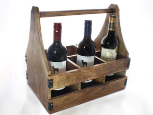 Bottle Caddy Wine holder Beer Carrier 6 compartments 14 inch