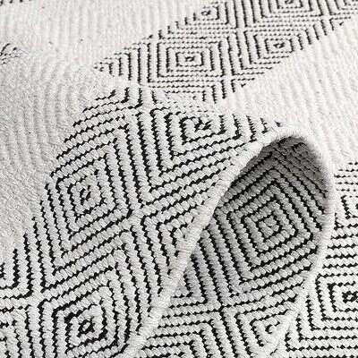 Hand Woven Cotton Flatweave Area Rug Footmat Doormat Woven