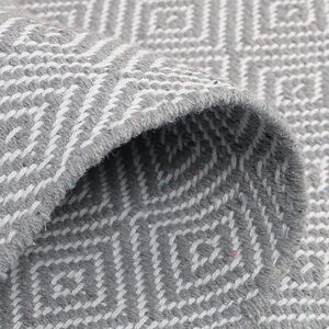Cotton Flatweave Area Rug Footmat Doormat Woven Light Brown A