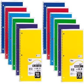 Mead Spiral Notebook, College Ruled, 1 Subject, 70 SHEET