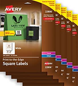 Avery Removable Labels for Laser & Inkjet PRINTERs