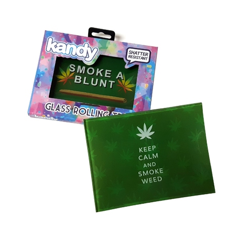 Glass Rolling Tray 6.5'' x 4.75'' (Random Design)