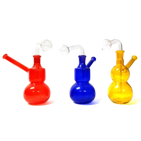 6'' Colored Gourd Oil Burner Glass Water Pipe