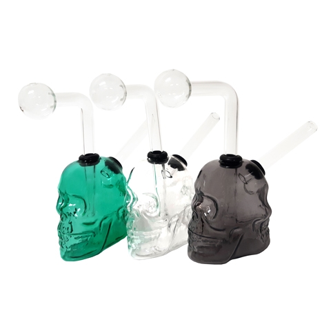 3.5'' Double SKULL Face Oil Burner Water Pipe