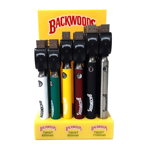 Backwoods Twist Battery with USB Charger Display Box 24CT