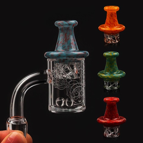 14mm Male Banger Dab Rig with Colored CAP and Fluorescent BALLs