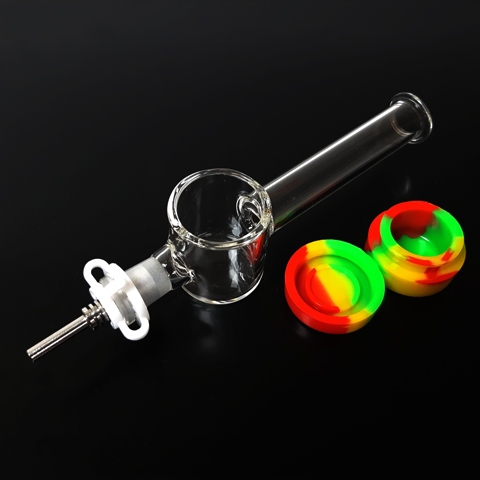 Mini Clear Glass Nectar Collector with Silicone Jar