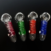 4.75'' Clear Colored Glitter GLASS PIPE
