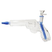 Clear GLASS Gun Shape Water PIPE with GLASS Bowl