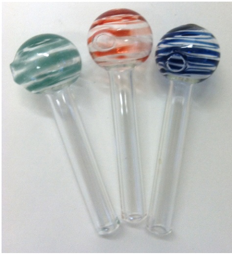 Colored Striped Oil Burner PIPE - 4''(on sale)