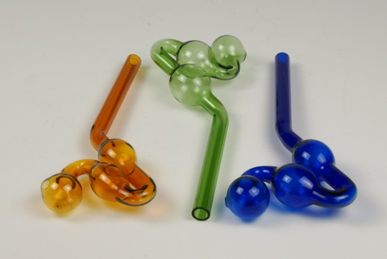 Glass Oil Burner PIPE 8'' - Color (on sale)