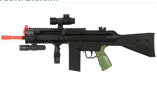 Well MR777 Spring Rifle w/ RIS, Flashlight, Pressure Switch Laser