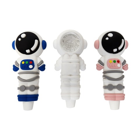 4'' Spaceman Style Silicone PIPE with Glass Bowl
