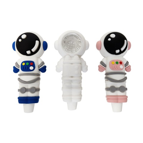 4'' Spaceman Style Silicone Pipe with Glass Bowl