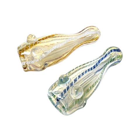 4.75'' Colored Glass Hand Pipe with Swirl Design