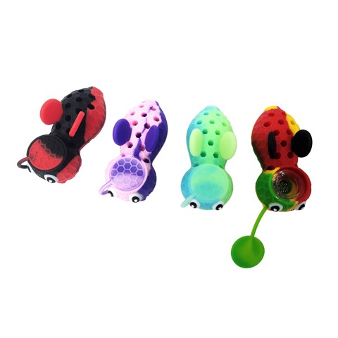 3.5'' Bee Style Silicone Hand PIPE with Cap