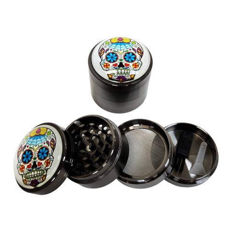 50mm 4-Part SKULL Design Metal Tobacco Grinder