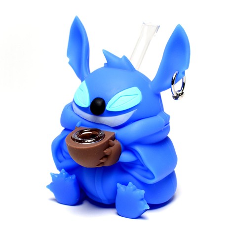 4.75'' Stitch Blue Style Silicone WATER PIPE