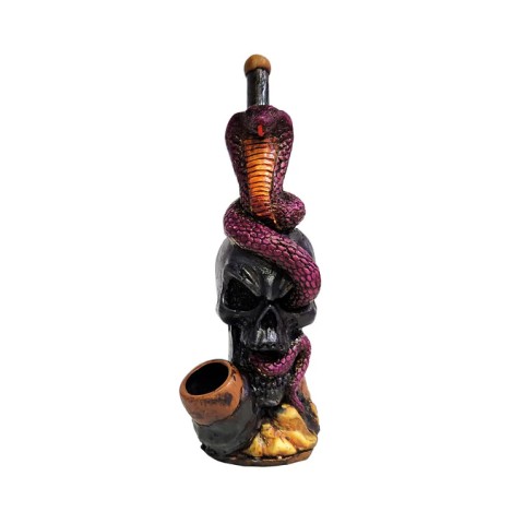 6'' Hand Crafted Snake and SKULL Style Resin Smoking Pipe