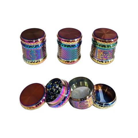 40mm 4-Part Drum Style Rainbow Metal TOBACCO Grinder