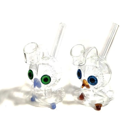 4.75'' Clear Owl Glass Water Pipe with Nozzle