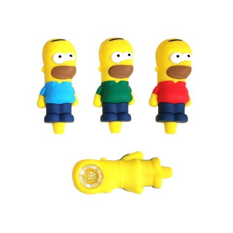 4'' Yellow Character Silicone Hand PIPE