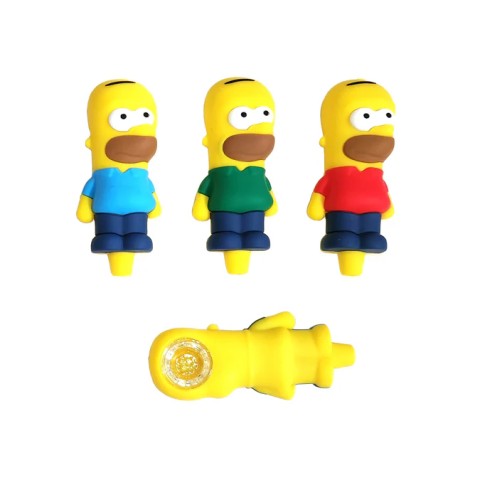 4'' Yellow Character Silicone Hand Pipe