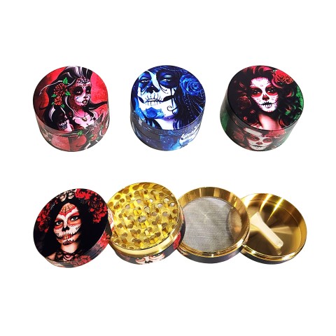52mm 4-Part Hot DESIGN Painted Metal Tobacco Grinder