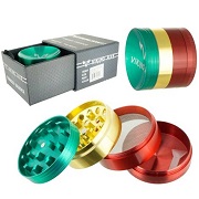 61mm 4-Part Sunken Shape VIKING AXE RASTA Colors Metal Grinder