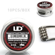 Youde UD 0.2Ω SS316L Staggered Fused Clapton Coils (10pk)