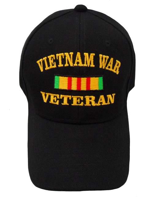 Vietnam War Veteran Ribbon Cap - Black