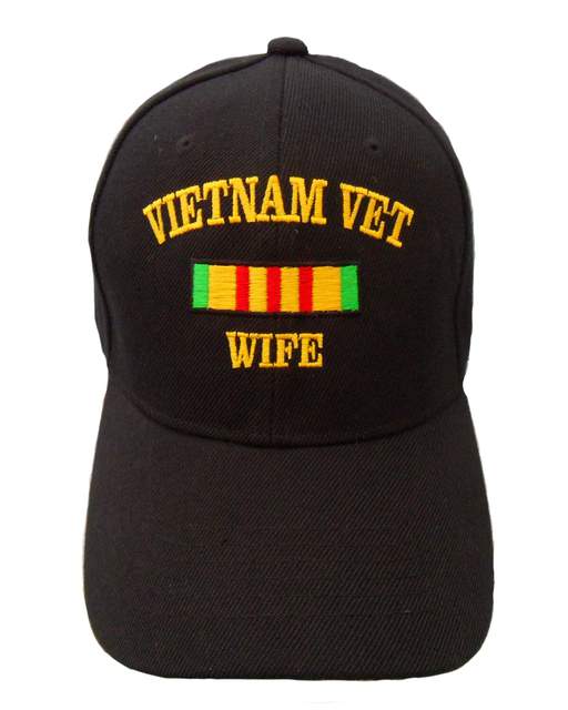 Vietnam Vet Wife Ribbon Cap - Black