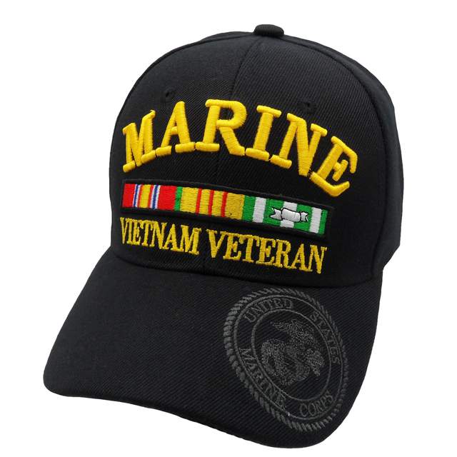 Marine Vietnam Veteran w/ Emblem Cap - BlaCk