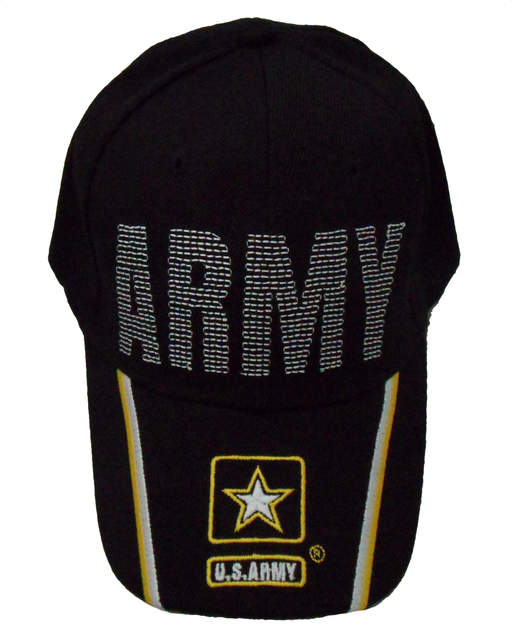 Army Running Stitch w/ Logo Cap - Black