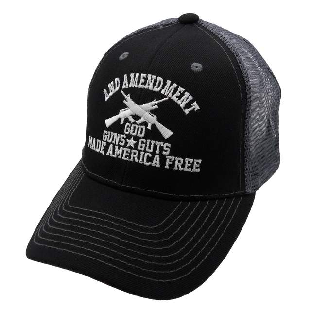 God Guns Guts Trucker HAT - Black/Dark Gray