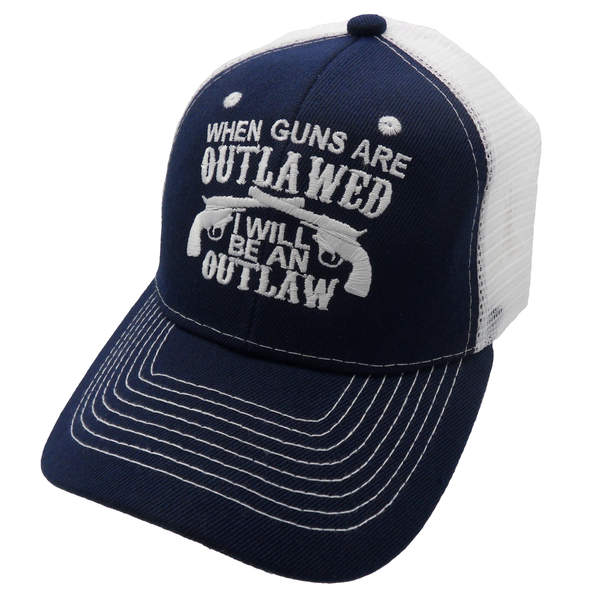 When Guns Are Outlawed Trucker HAT - Navy Blue/White