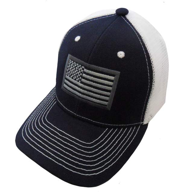 Tactical FLAG Trucker Hat - Navy Blue/White