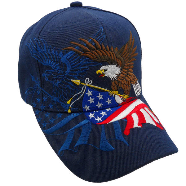 Flying Eagle & US Flag Shadow Cap - Navy Blue