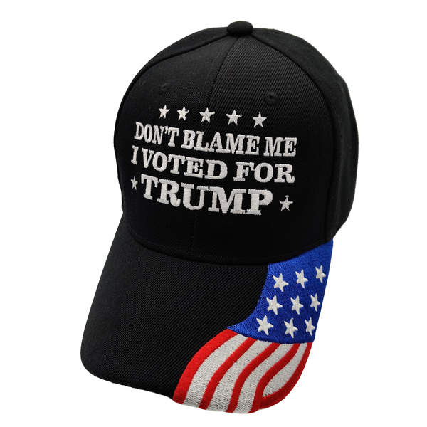 Don't Blame Me I Voted For Trump w/ Flag Bill Cap - Black