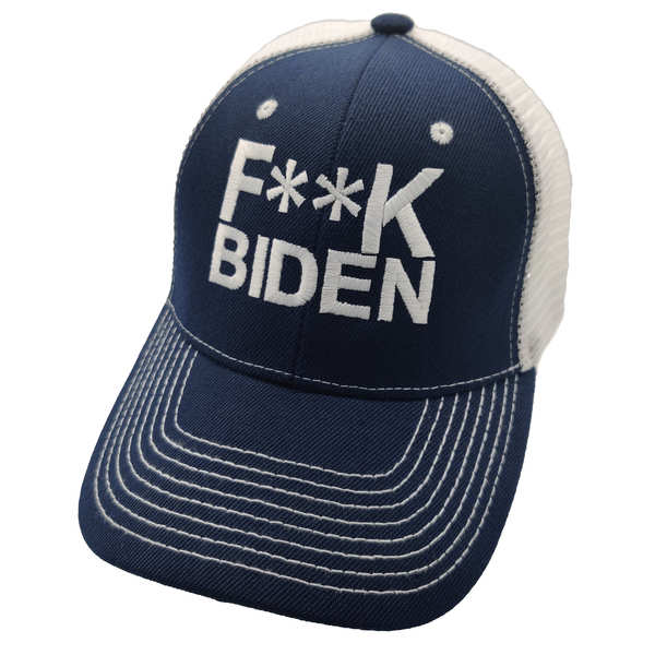 Fuck Biden Trucker HAT - Navy Blue/White