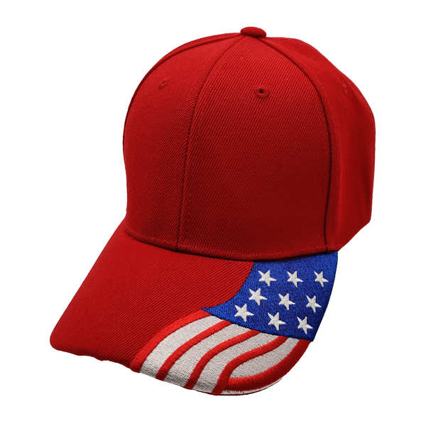 US Flag Bill Cap - Red