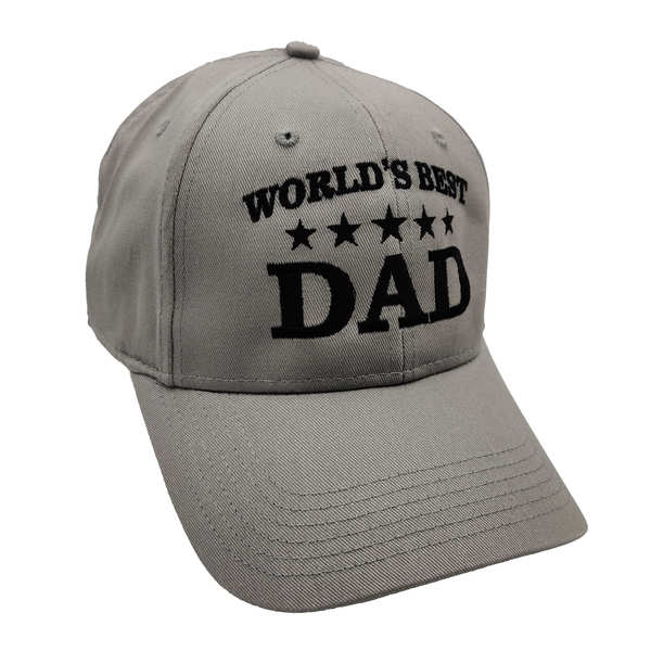 World's Best Dad Cotton Cap - Light Gray (6 PCS)