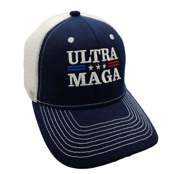 Ultra MAGA Trucker HAT - Navy Blue/White