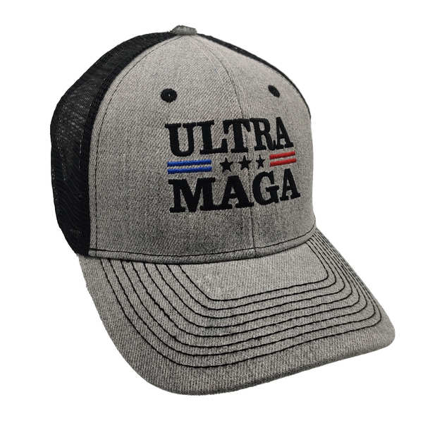 Ultra MAGA Trucker HAT - Heather Gray/Black