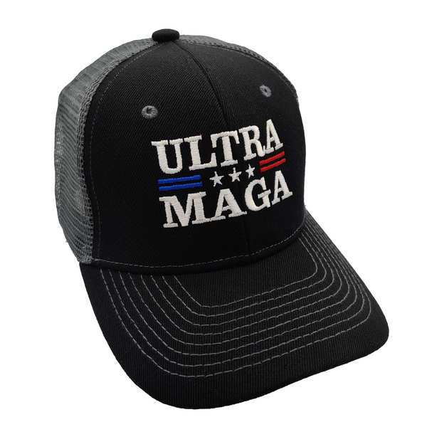 Ultra MAGA Trucker HAT - Black/Dark Gray