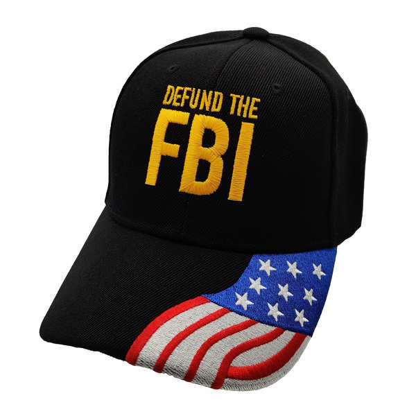 Defund The FBI w/ FLAG Bill Cap - Black