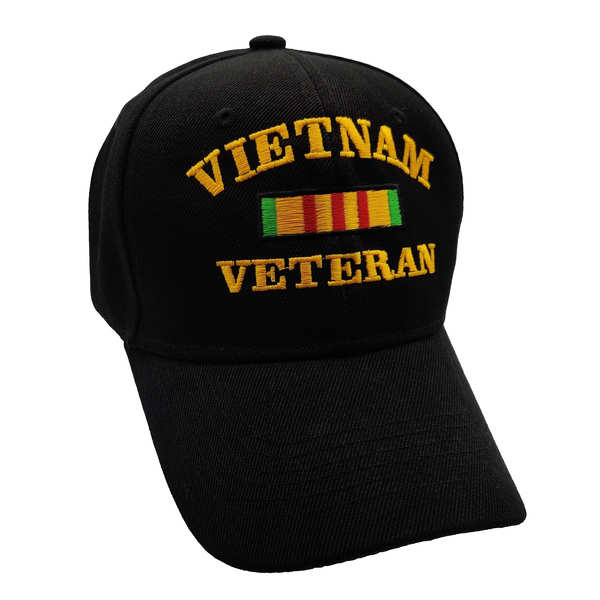 Vietnam Veteran Ribbon Cap - Black (6 PCS)
