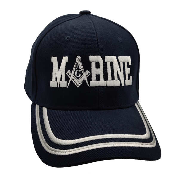 Marine Mason w/ WG Stripes Cap - Navy Blue (White Logo)