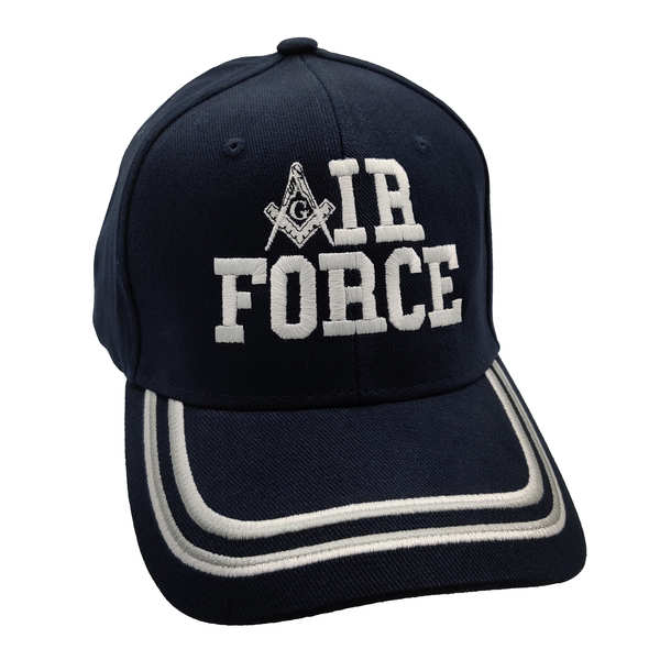 Air Force Mason w/ WG Stripes Cap - Navy Blue (White Logo)