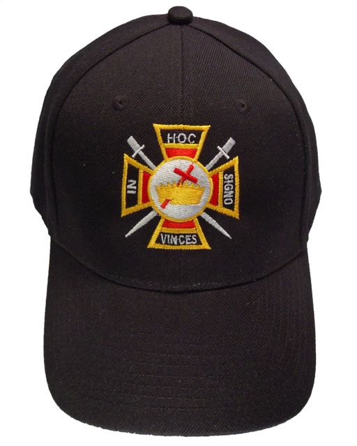Knights Templar Cap - Black (6 PCS)